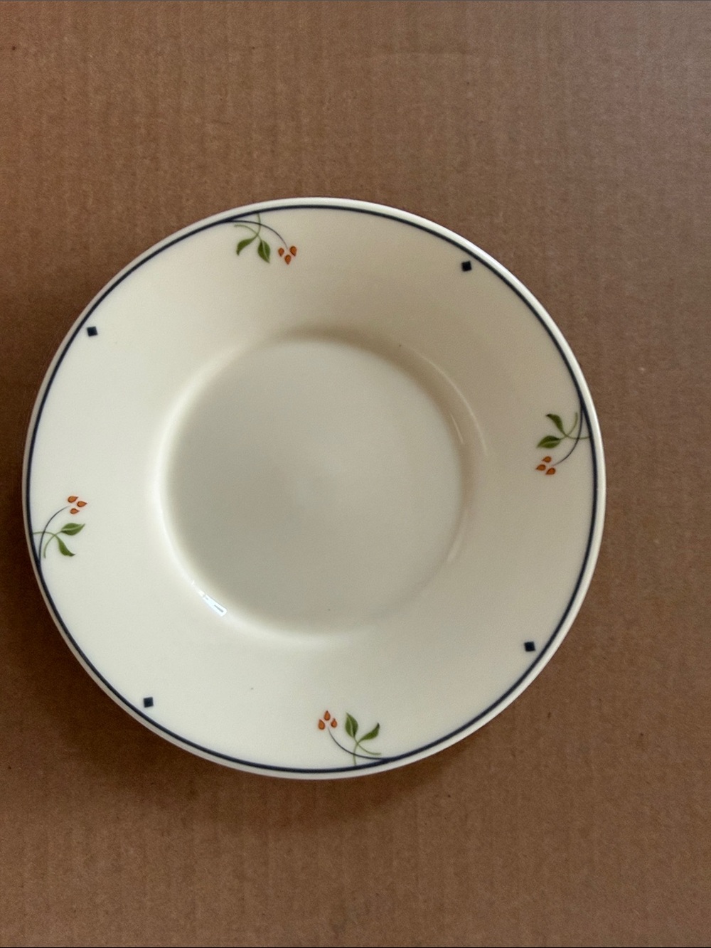 Gorham bread plate Ariana pattern with Green Floral and Navy Rim